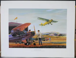 Vintage original Jo Kotula "Saturday Morning" Piper Cub print 21.5" X 28" NOS
